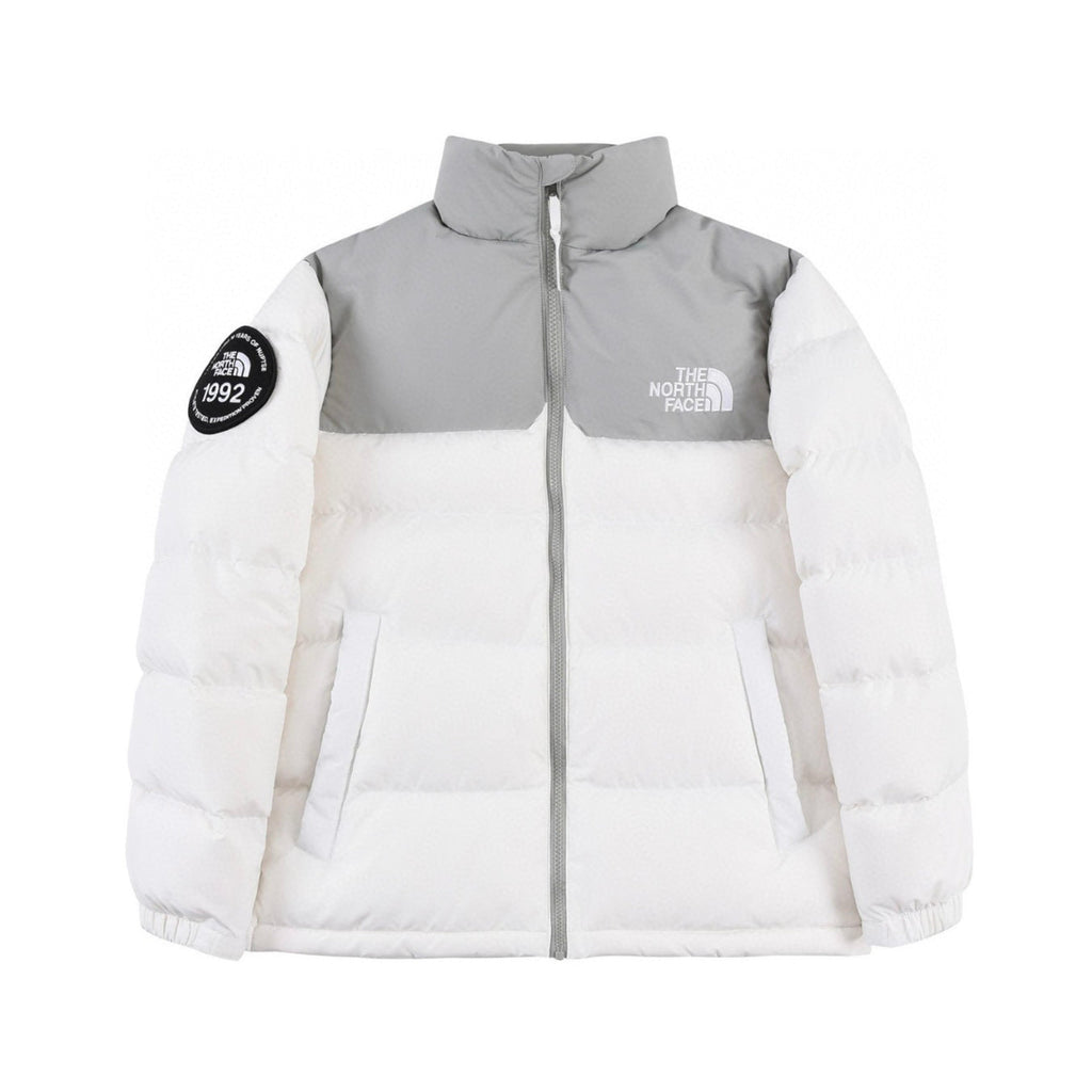 The North Face 1992 Patch Color Block Puffer Jacket | Grey & White | Women's & Men's Streetwear Style