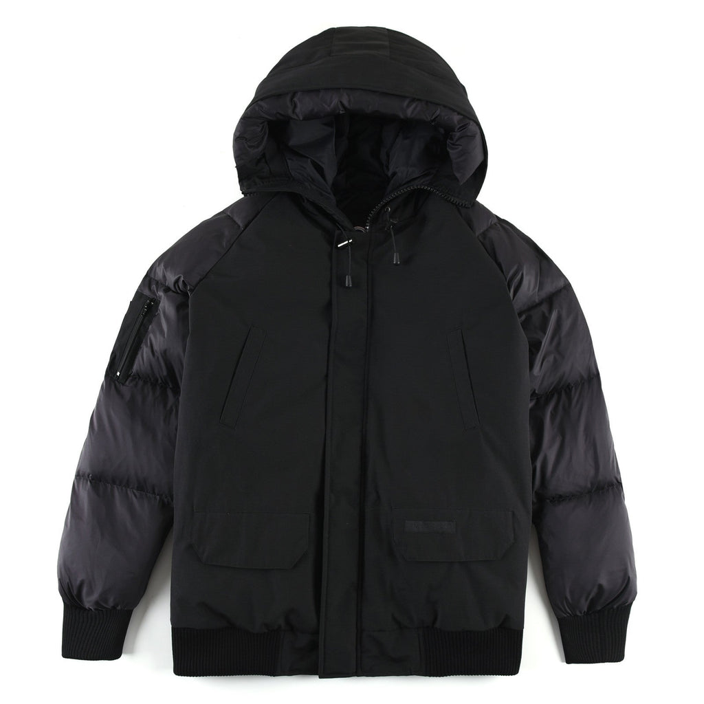 Canada Goose Women's Men's Patchwork Hooded Bomber Jacket - Black