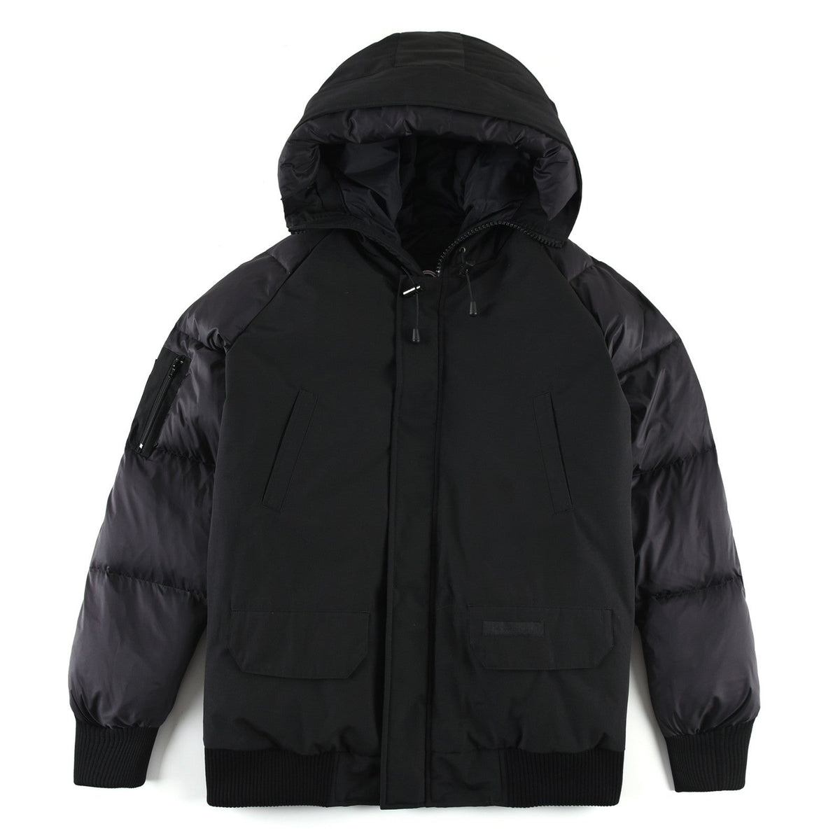Canada Goose Women's Men's Patchwork Hooded Bomber Jacket - Black