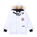Canada Goose Women's Men's Down Parka Jacket with Coyote Fur - White