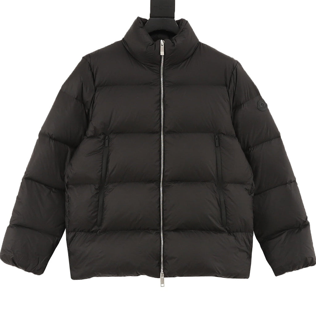 Moncler Women's Men's Stand Collar Puffer Down Jacket - Black