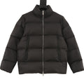 Moncler Women's Men's Stand Collar Puffer Down Jacket - Black