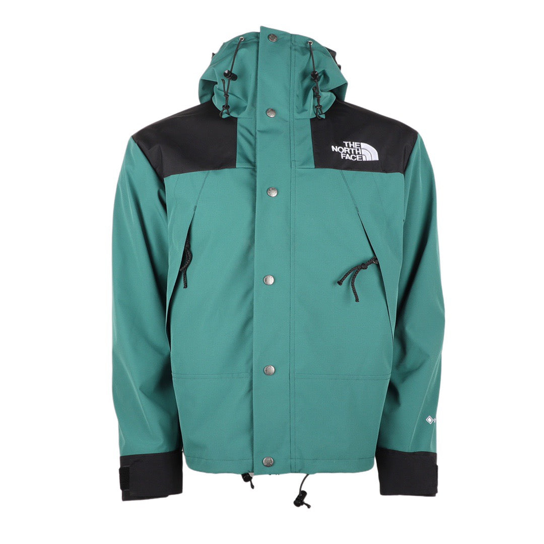 The North Face Women's Men's GORE-TEX Hooded Mountain Jacket - Teal Green & Black Color Block Waterproof Shell