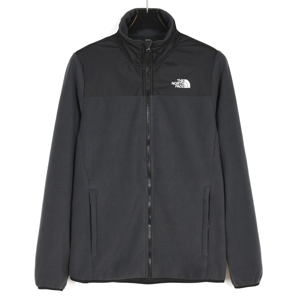 The North Face Women's Men's Fleece Jacket - Dark Gray & Black Color Block