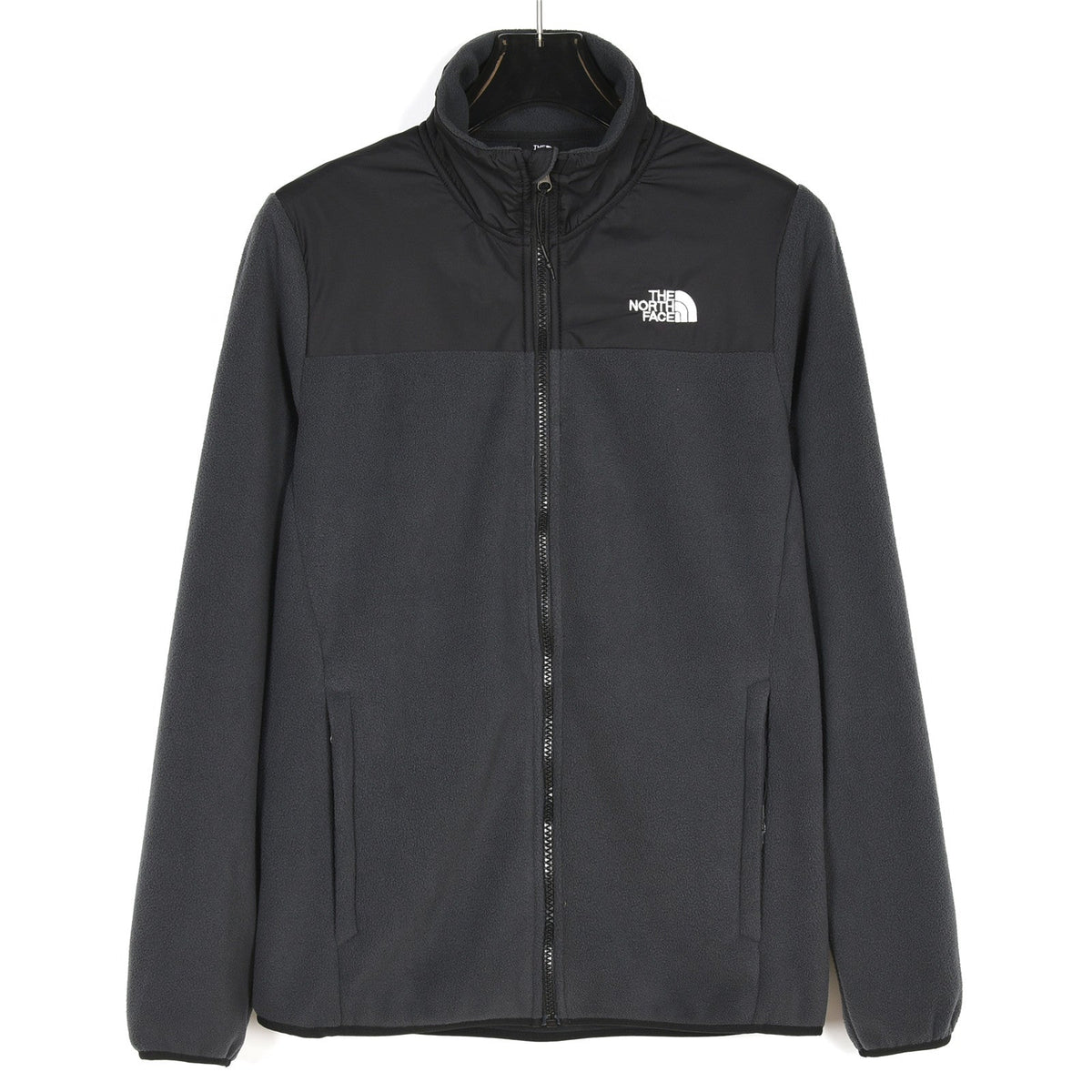 The North Face Women's Men's Fleece Jacket - Dark Gray & Black Color Block