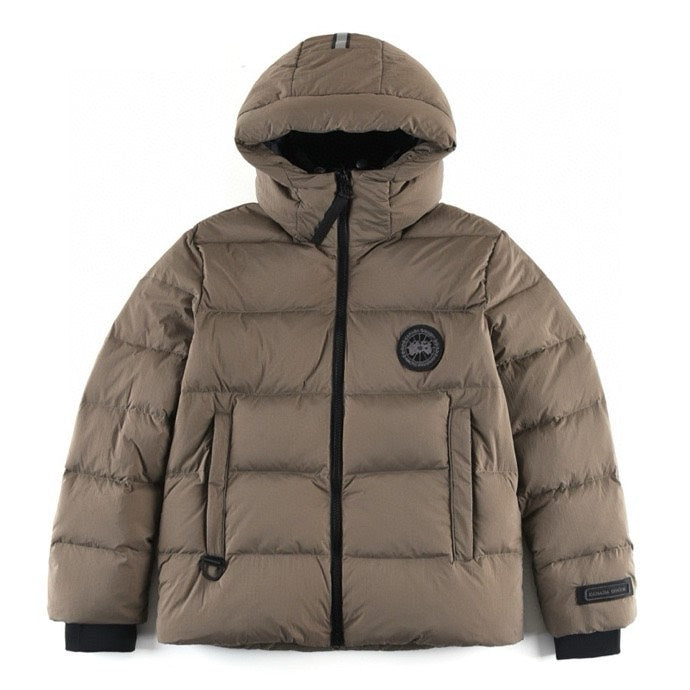 Canada Goose Women's Men's Black Label Hooded Down Jacket - Taupe