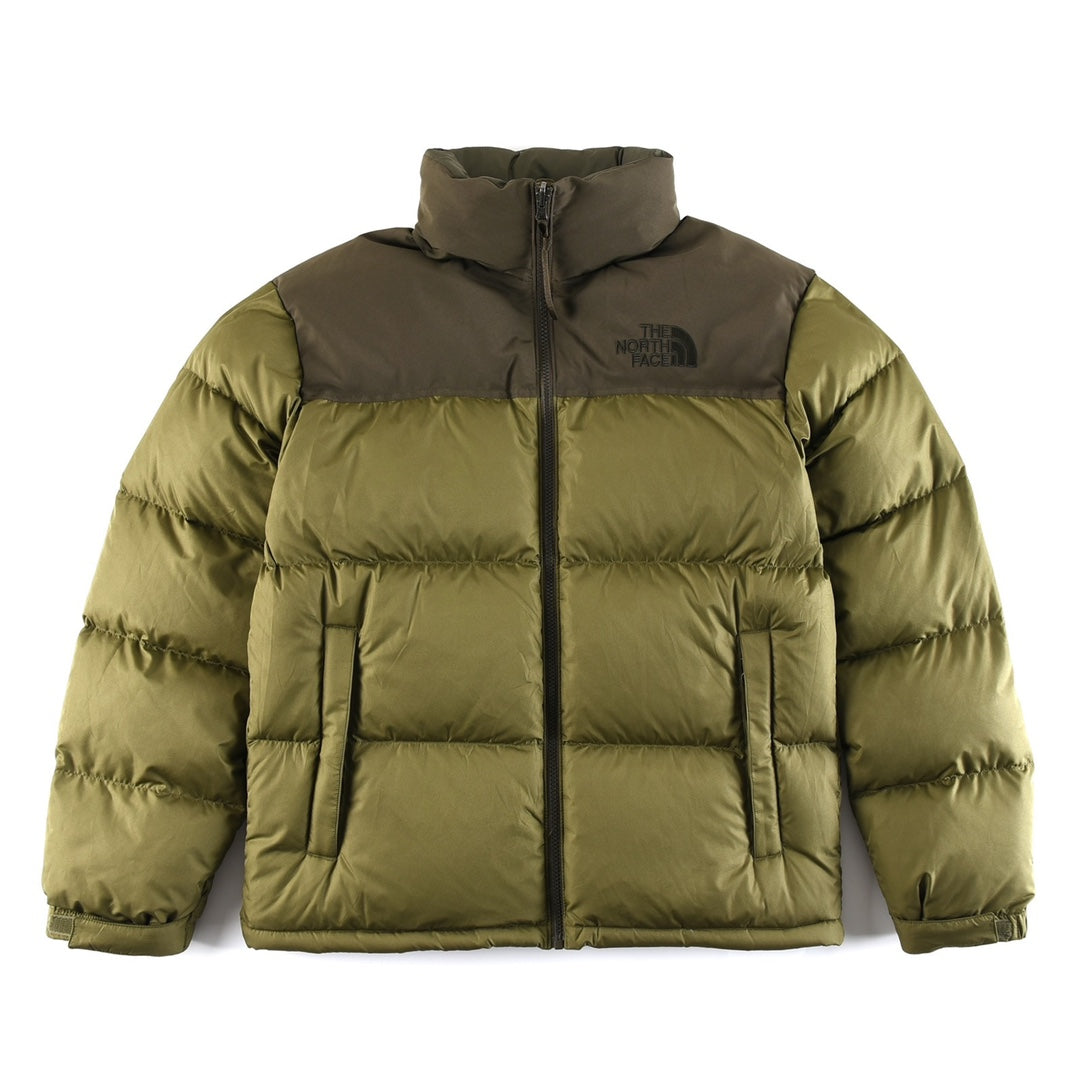 The North Face 1996 Retro Nuptse Jacket – Olive Green Color Block | Men's & Women's Styling