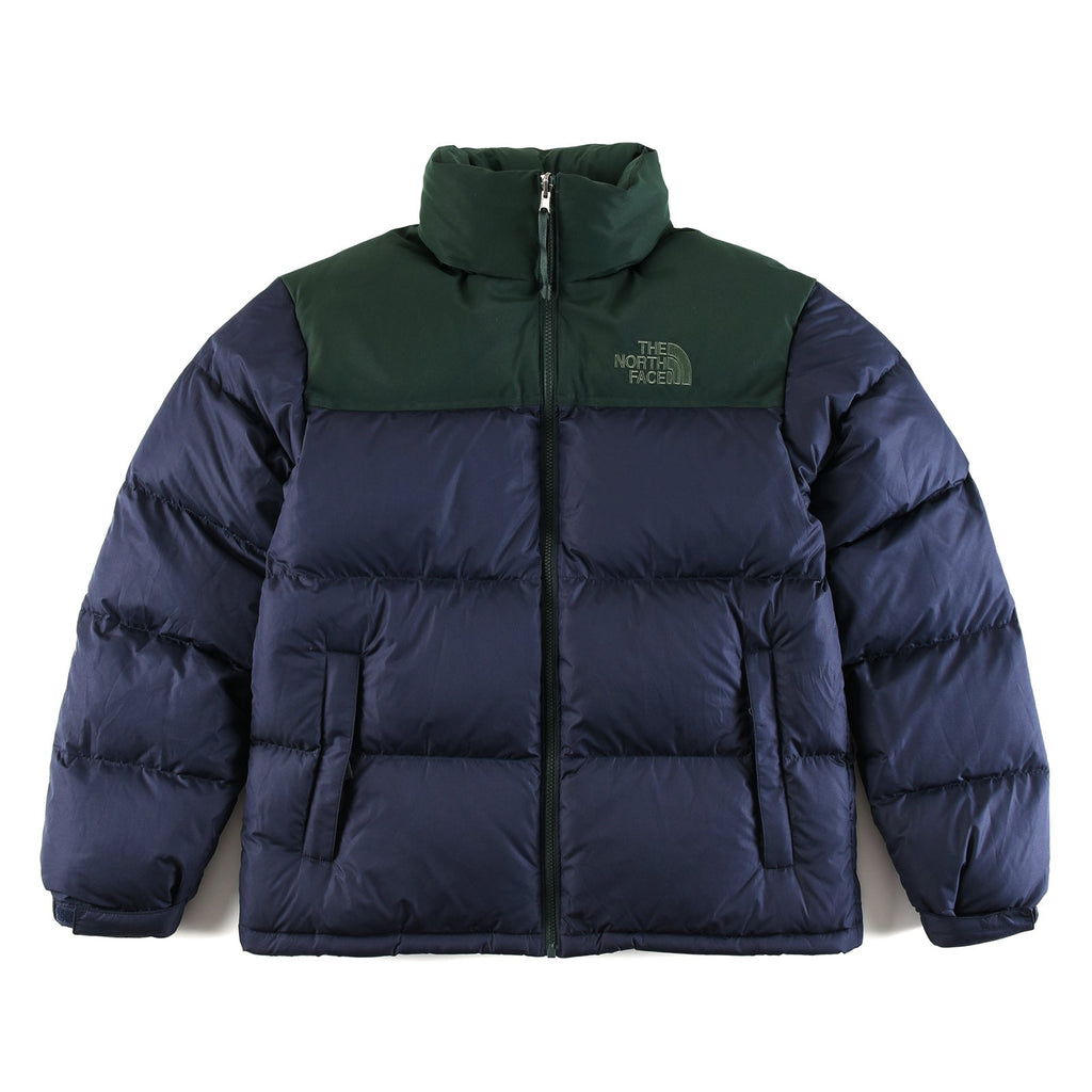The North Face 1996 Retro Nuptse Jacket – Navy & Dark Green Color Block | Women's & Men's Styling