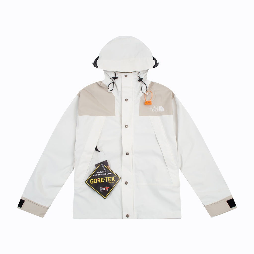 The North Face Men's GORE-TEX Hooded Mountain Jacket | White & Beige Color Block