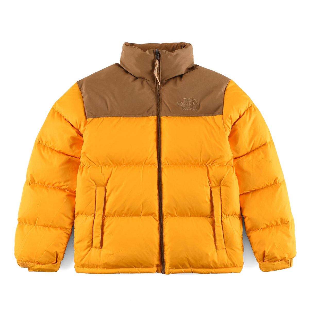 The North Face 1996 Retro Nuptse Jacket – Yellow & Brown Color Block | Women's & Men's Styling