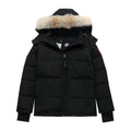 Canada Goose Women's Men's Fur Hood Short Puffer Jacket - Black