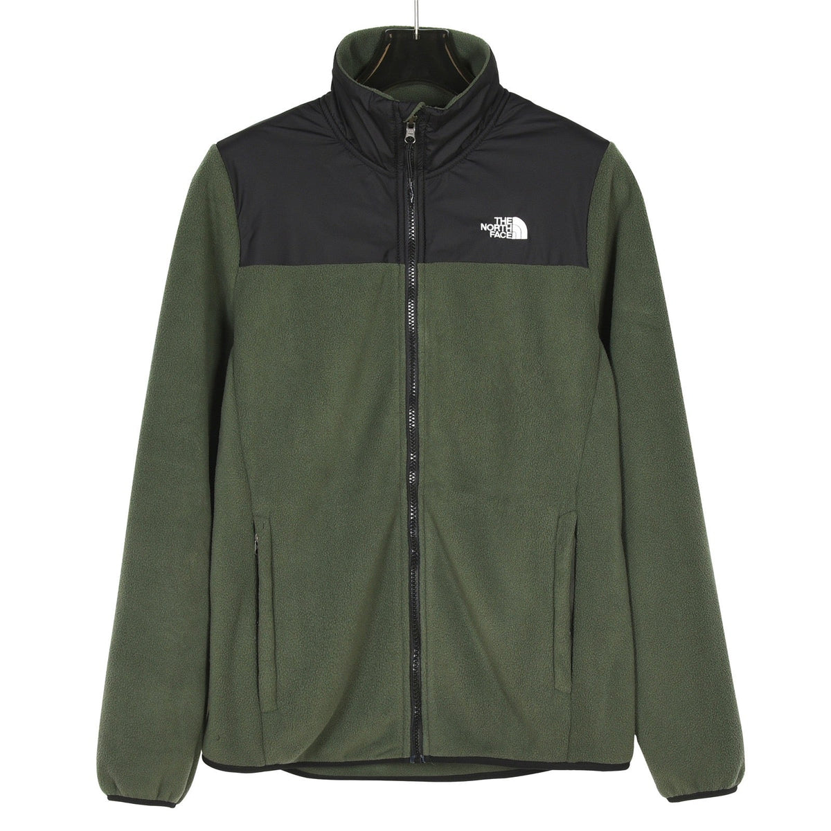 The North Face Women's Men's Fleece Jacket - Olive Green & Black Color Block