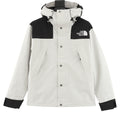 The North Face Women's Men's GORE-TEX Hooded Mountain Jacket - Off White & Black Color Block Waterproof Shell