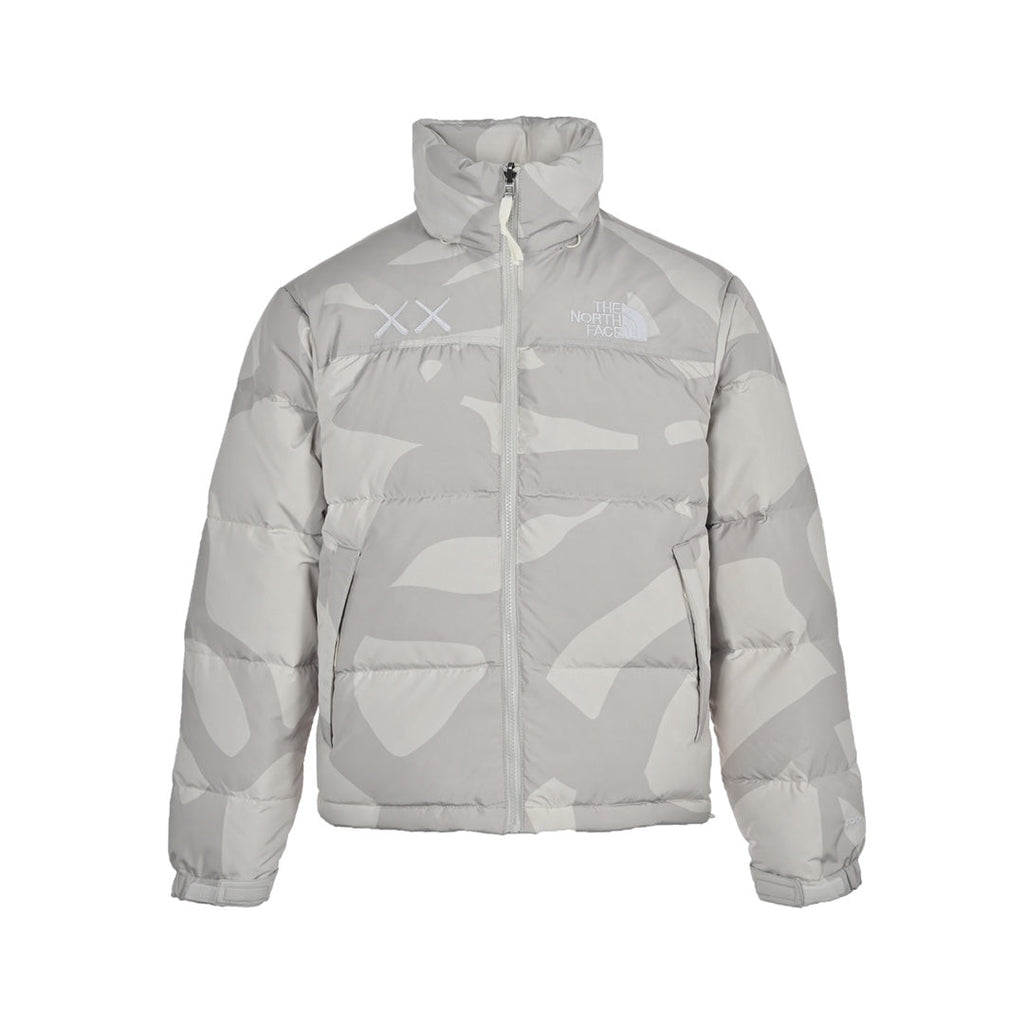 The North Face x KAWS 1996 Retro Nuptse Jacket Light Gray Camo | Women's & Men's Streetwear