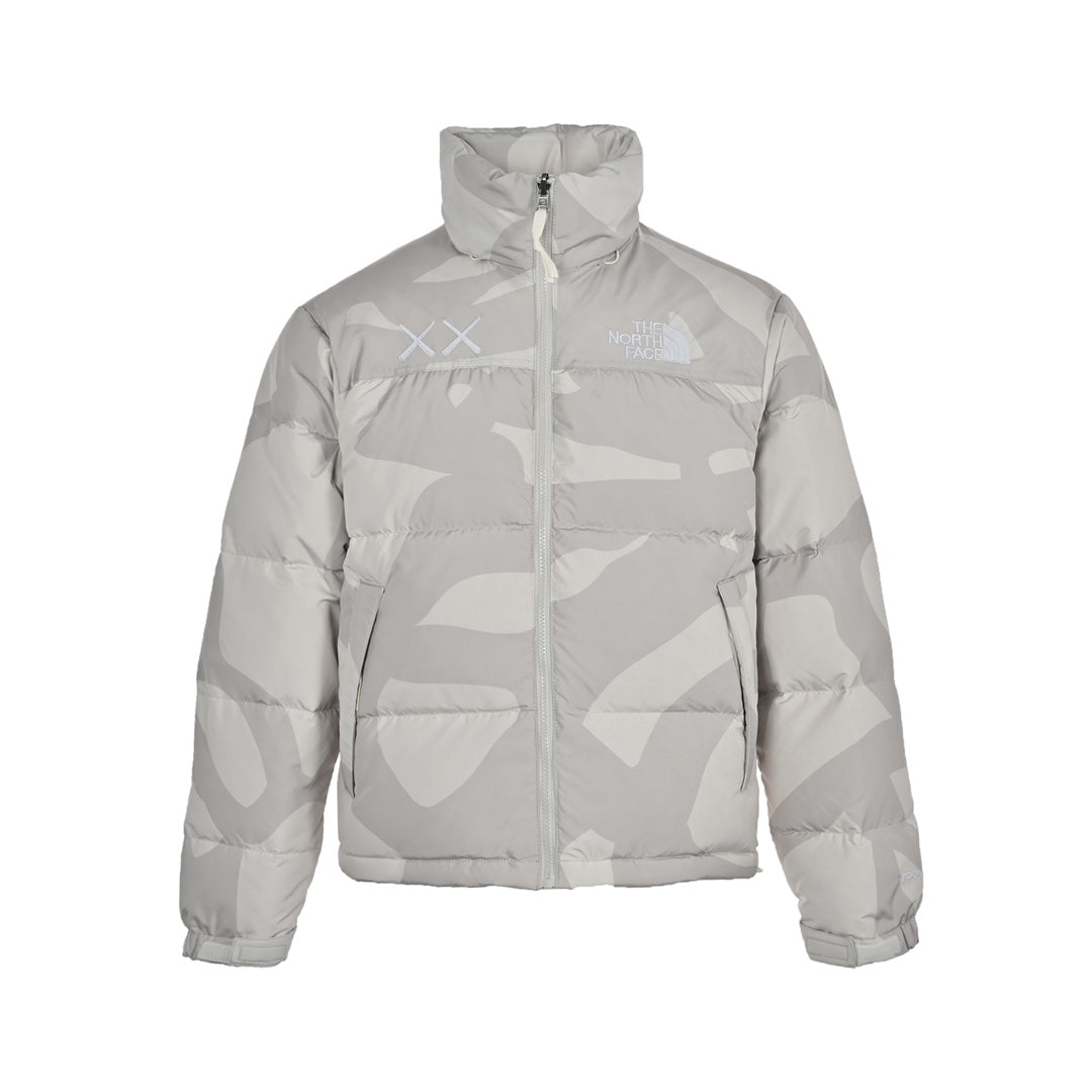 The North Face x KAWS 1996 Retro Nuptse Jacket Light Gray Camo | Women's & Men's Streetwear