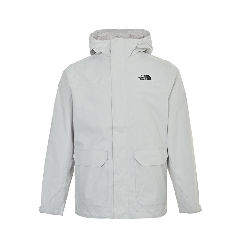 The North Face Women's Men's Hooded Rain Jacket - Light Gray