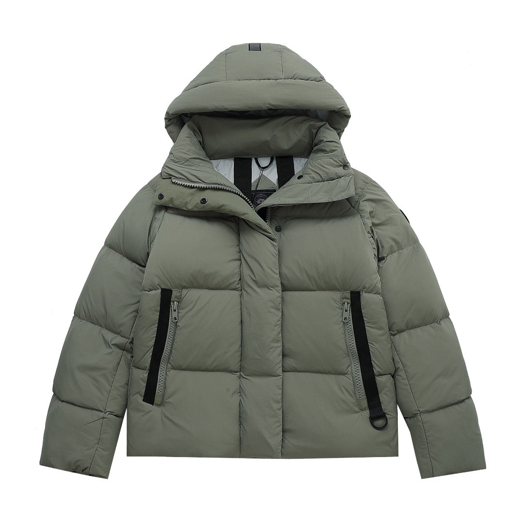 Canada Goose Women's Men's Short Hooded Down Jacket - Sage Green