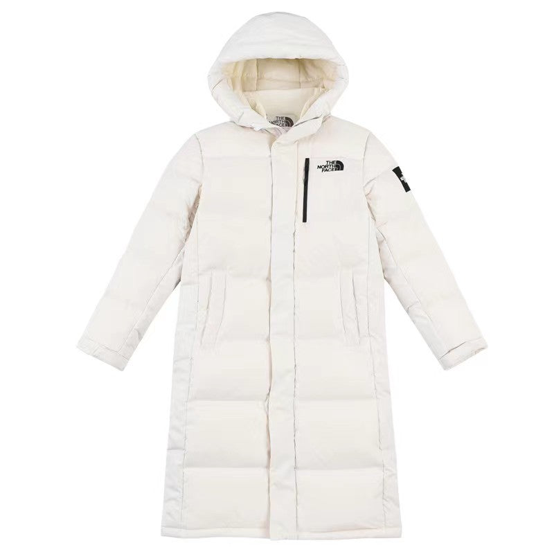 The North Face Long Hooded Puffer Coat – Off White | Women's & Men's Styling