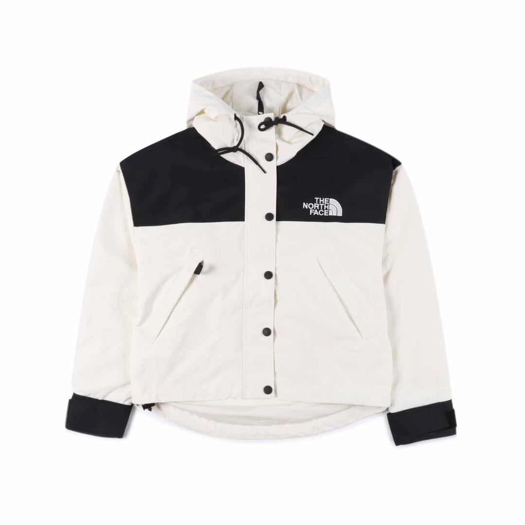 The North Face Women's Cropped Hooded Jacket | Off White & Black Color Block | Men's Styling Inspiration