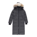 Canada Goose Women's Men's Fur Hood Long Puffer Coat - Dark Grey