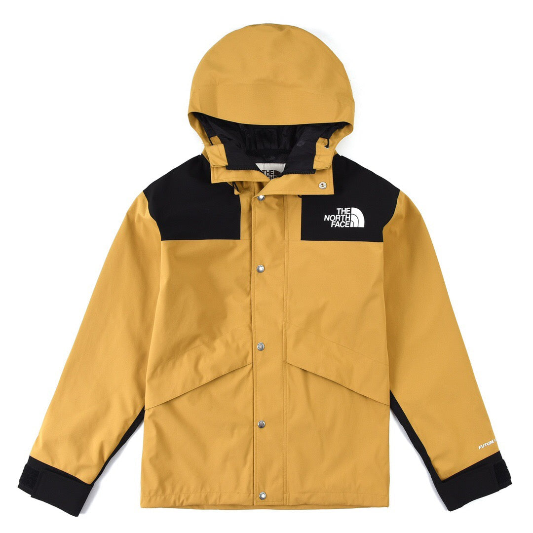 The North Face Women's Men's FUTURELIGHT Hooded Mountain Jacket - Yellow & Black Color Block Waterproof Shell