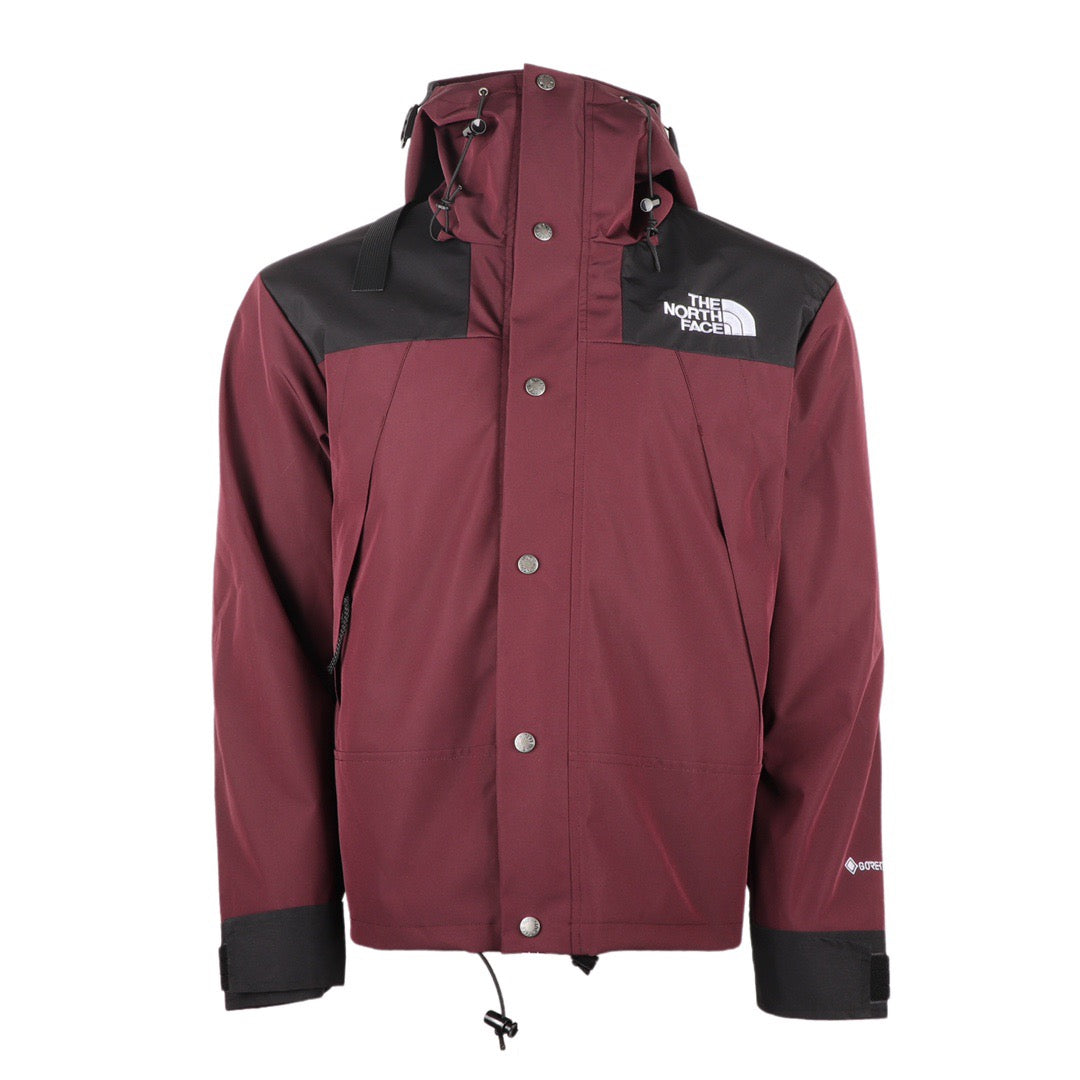 The North Face Women's Men's GORE-TEX Hooded Mountain Jacket - Wine Red & Black Color Block Waterproof Shell