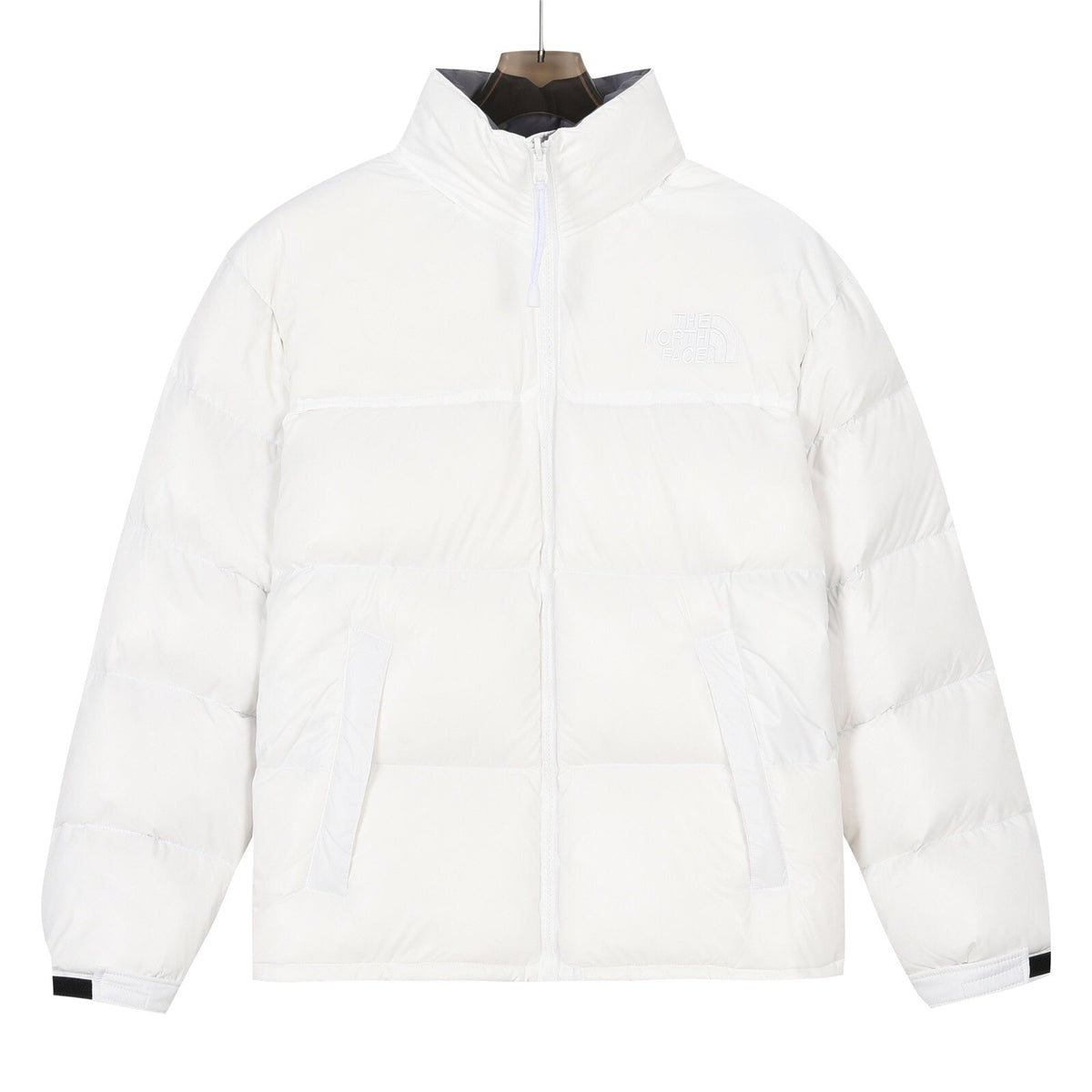 The North Face Stand Collar Puffer Jacket | Solid White | Women's & Men's Streetwear Style