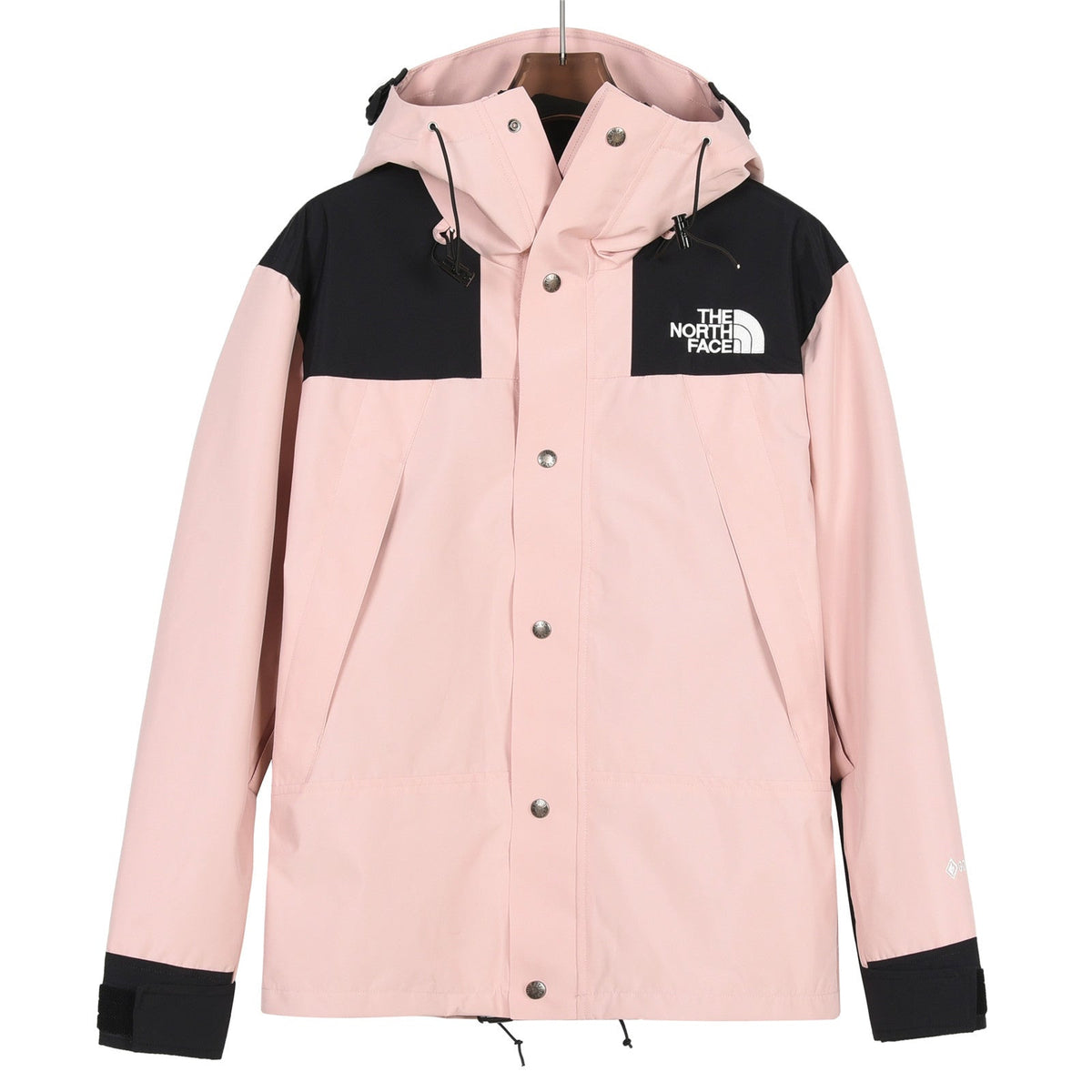 The North Face Men's Pink Black Color Block Hooded Mountain Jacket