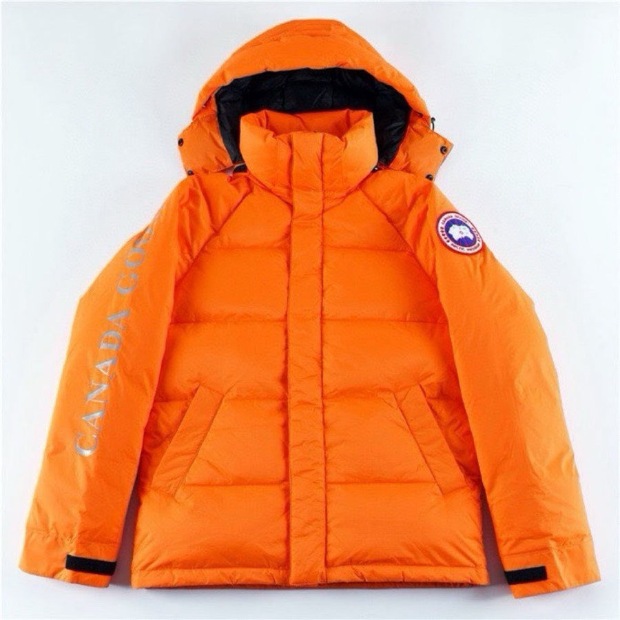 Canada Goose Women's Men's Short Hooded Down Jacket - Orange
