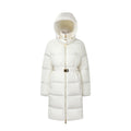 Moncler Women's Men's Belted Hooded Long Down Coat - White