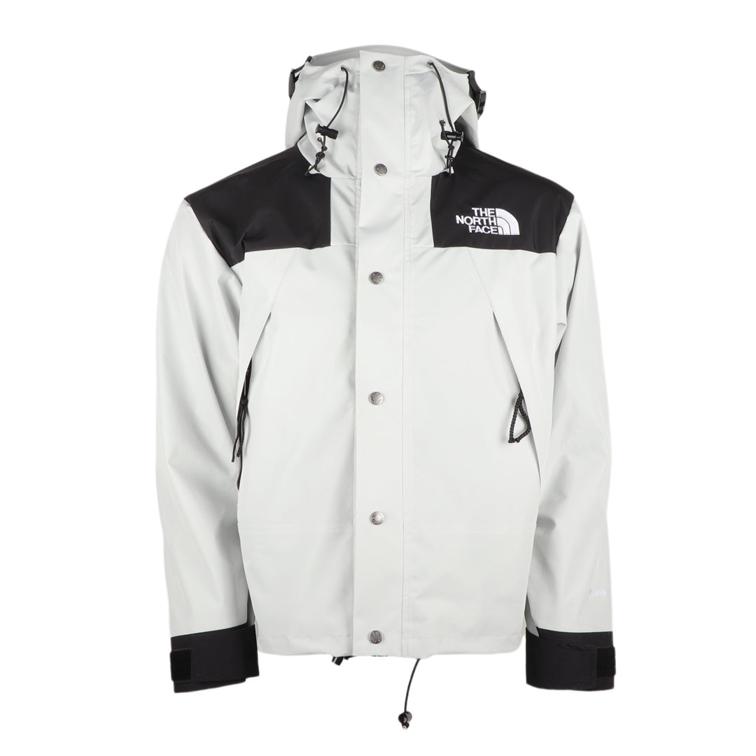 The North Face Men's GORE-TEX Hooded Jacket | Light Gray & Black Color Block | Women's Styling Inspiration