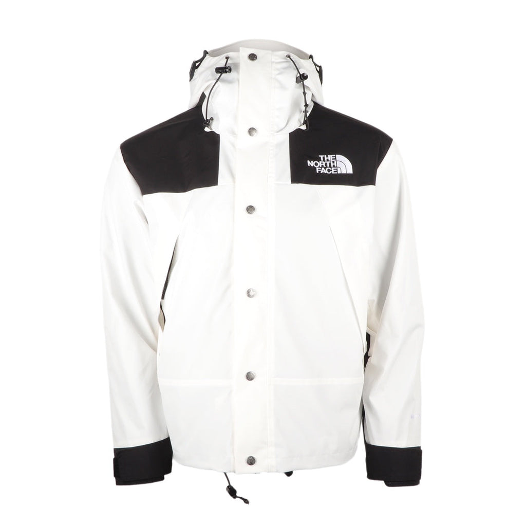 The North Face Women's Men's GORE-TEX Hooded Mountain Jacket - White & Black Color Block Waterproof Shell
