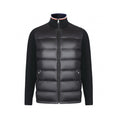 Moncler Women's Men's Knit Panel Stand Collar Down Jacket - Black