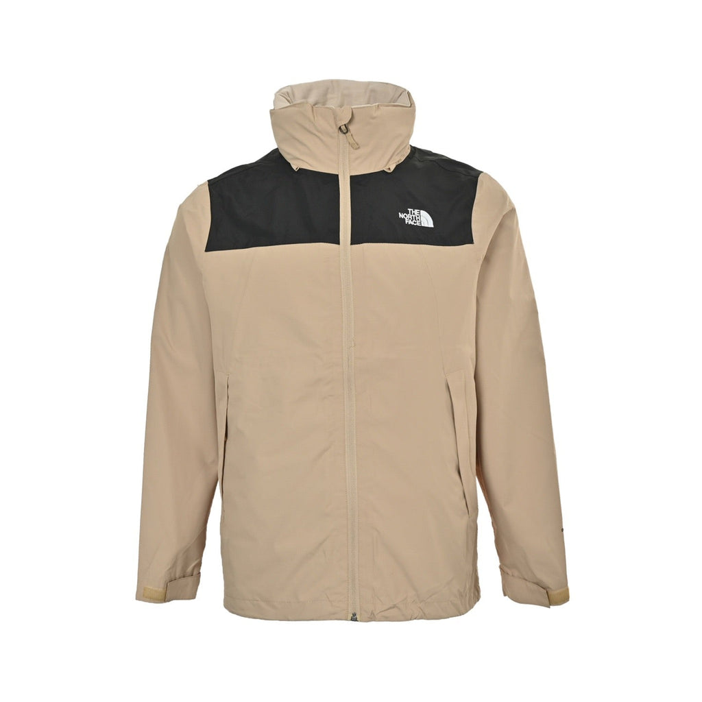 The North Face Women's Men's Stand Collar Jacket - Beige & Black Color Block