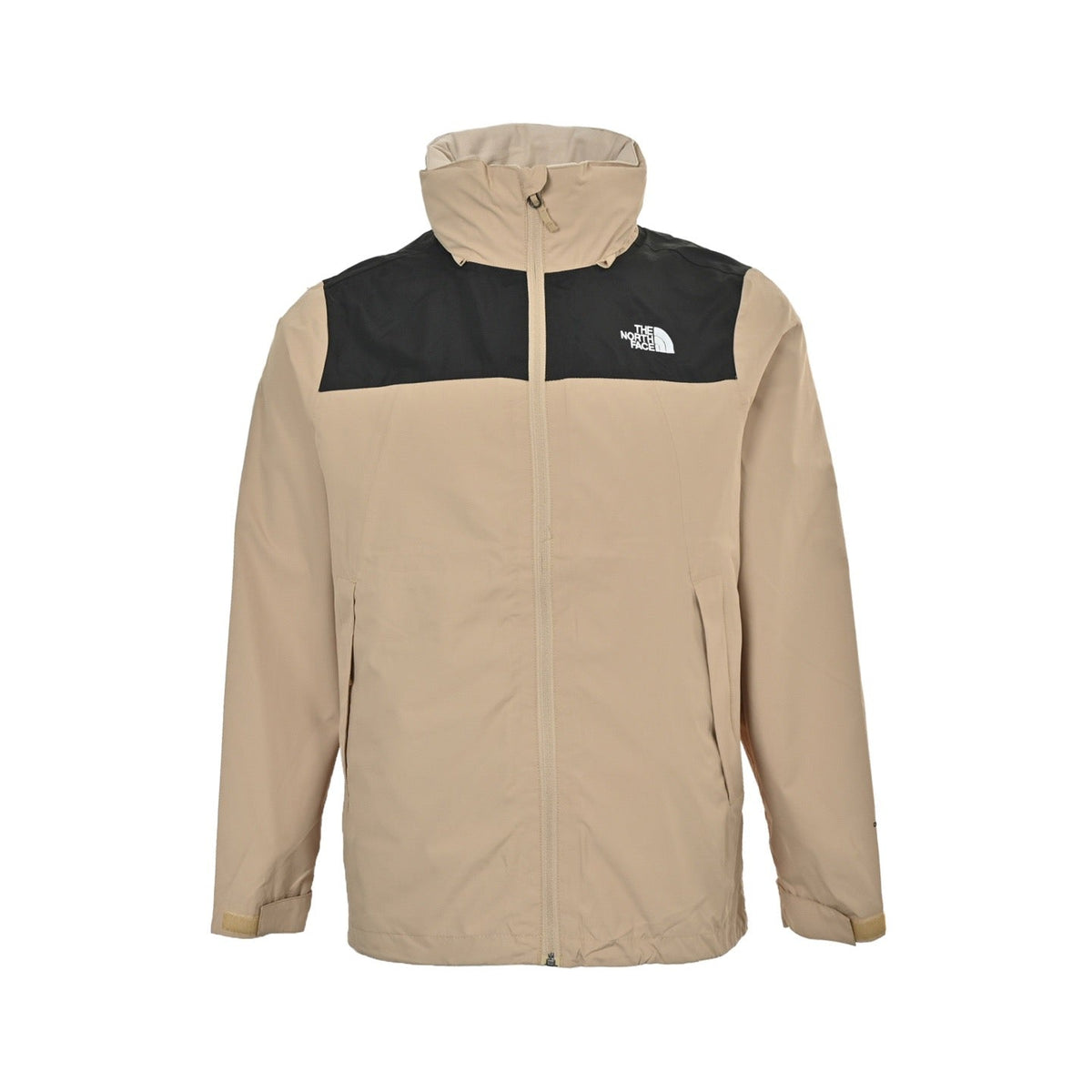 The North Face Women's Men's Stand Collar Jacket - Beige & Black Color Block