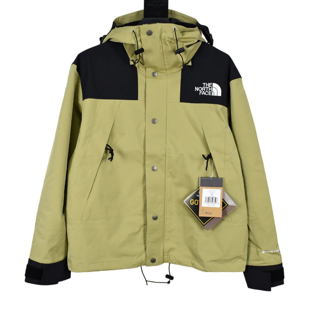 The North Face Men's GORE-TEX Hooded Mountain Jacket | Olive Yellow & Black Color Block