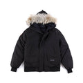 Canada Goose Women's Men's Fur Hood Bomber Parka Jacket - Black