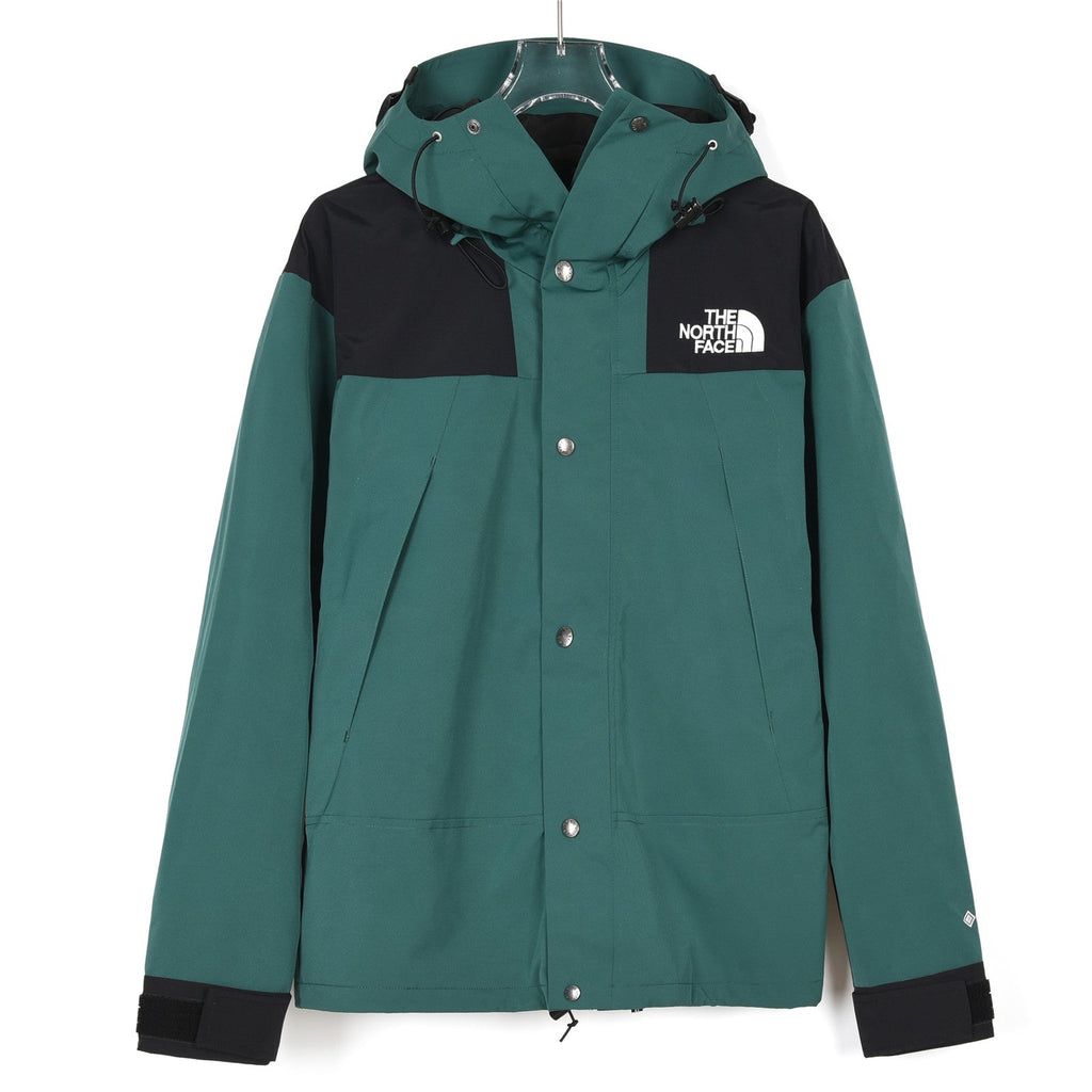The North Face Men's Hooded Mountain Jacket | Teal Green & Black Color Block