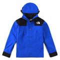 The North Face Women's Men's Hooded Mountain Jacket - Bright Blue & Black Color Block
