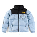 The North Face x Brain Dead Printed Puffer Jacket | Light Blue Color Block | Women's & Men's Streetwear