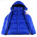 Canada Goose Women's Men's Short Hooded Down Jacket - Royal Blue