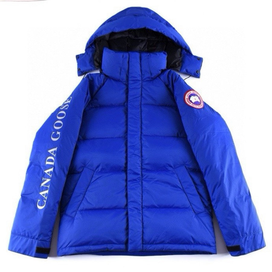 Canada Goose Women's Men's Short Hooded Down Jacket - Royal Blue