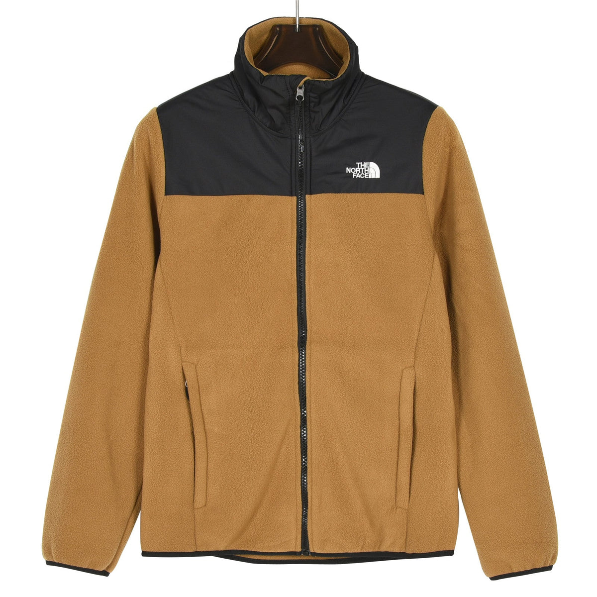 The North Face Women's Men's Fleece Jacket - Khaki & Black Color Block