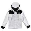 The North Face Women's Men's GORE-TEX Hooded Mountain Jacket - White & Black Color Block Waterproof Shell