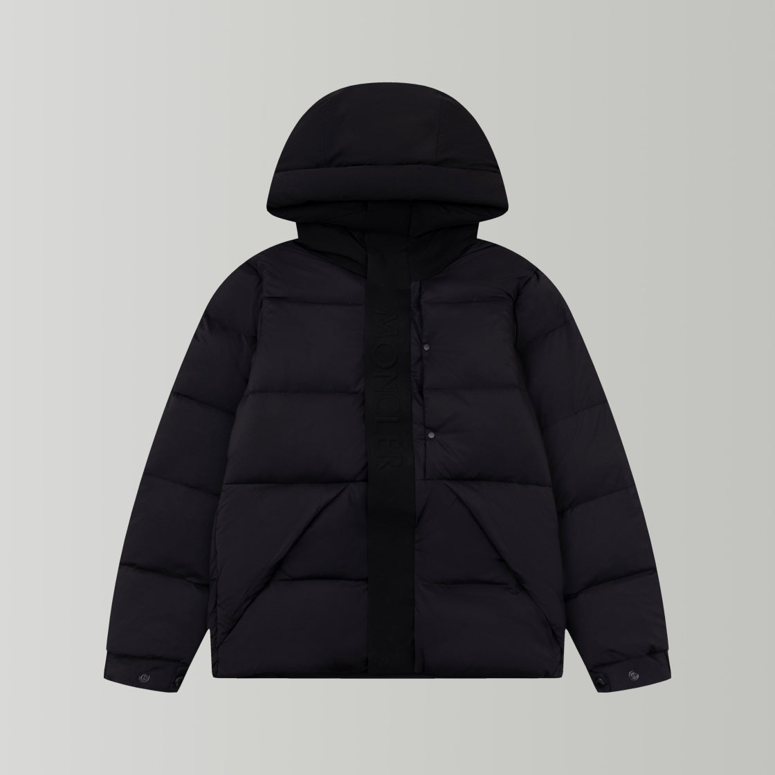Moncler Women's Men's Thick Short Hooded Down Jacket - Black