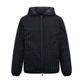 Moncler Women's Men's Dark Pinstripe Hooded Down Jacket