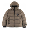 Canada Goose Women's Men's Black Badge Short Hooded Down Jacket - Khaki