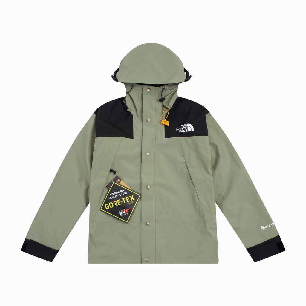 The North Face Men's Sage Green Black Color Block GORE-TEX Hooded Mountain Jacket