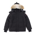 Canada Goose Women's Men's Fur Hood Mid-Length Puffer Jacket - Black