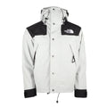 The North Face Women's Men's GORE-TEX Hooded Mountain Jacket - Light Gray & Black Color Block Waterproof Shell